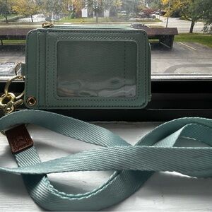 Mint Green Card Holder with Strap